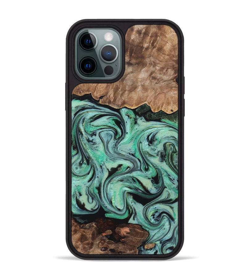 iPhone 12 Pro Max Wood Phone Case - Kristi (Green, 828305)