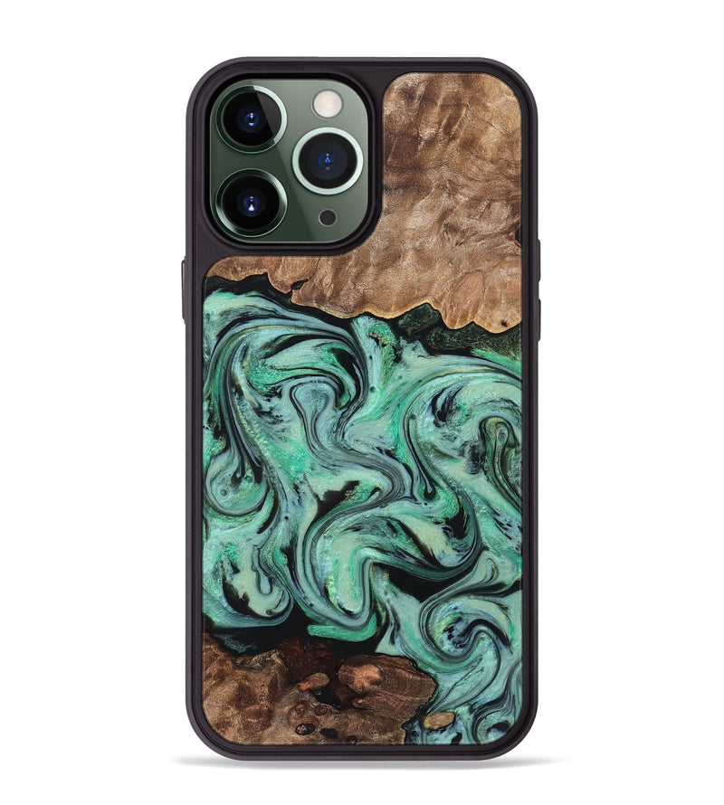 iPhone 13 Pro Max Wood Phone Case - Kristi (Green, 828305)