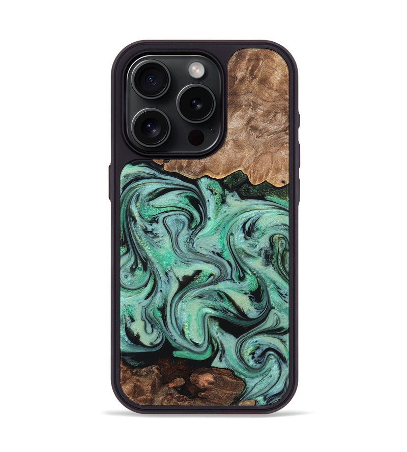 iPhone 15 Pro Wood Phone Case - Kristi (Green, 828305)