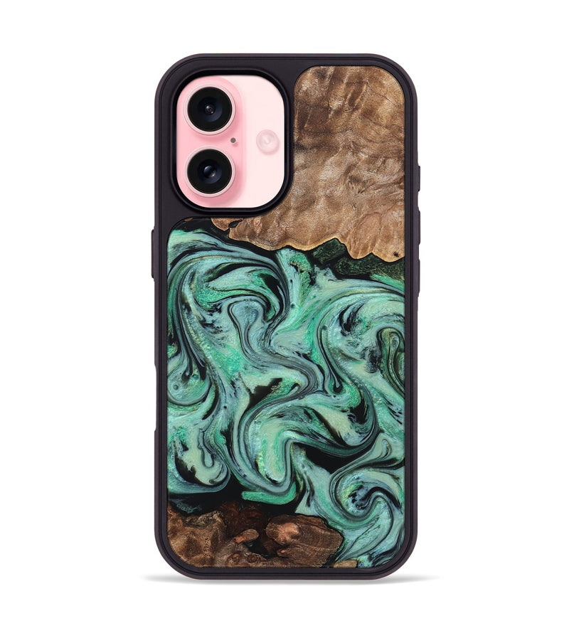 iPhone 16 Wood Phone Case - Kristi (Green, 828305)