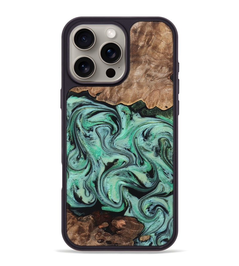 iPhone 16 Pro Max Wood Phone Case - Kristi (Green, 828305)