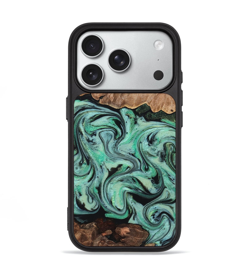 iPhone 18 Pro Wood Phone Case - Kristi (Green, 828305)