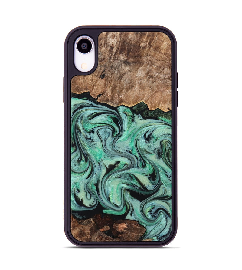 iPhone Xr Wood Phone Case - Kristi (Green, 828305)