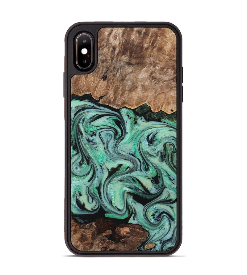 iPhone Xs Max Wood Phone Case - Kristi (Green, 828305)