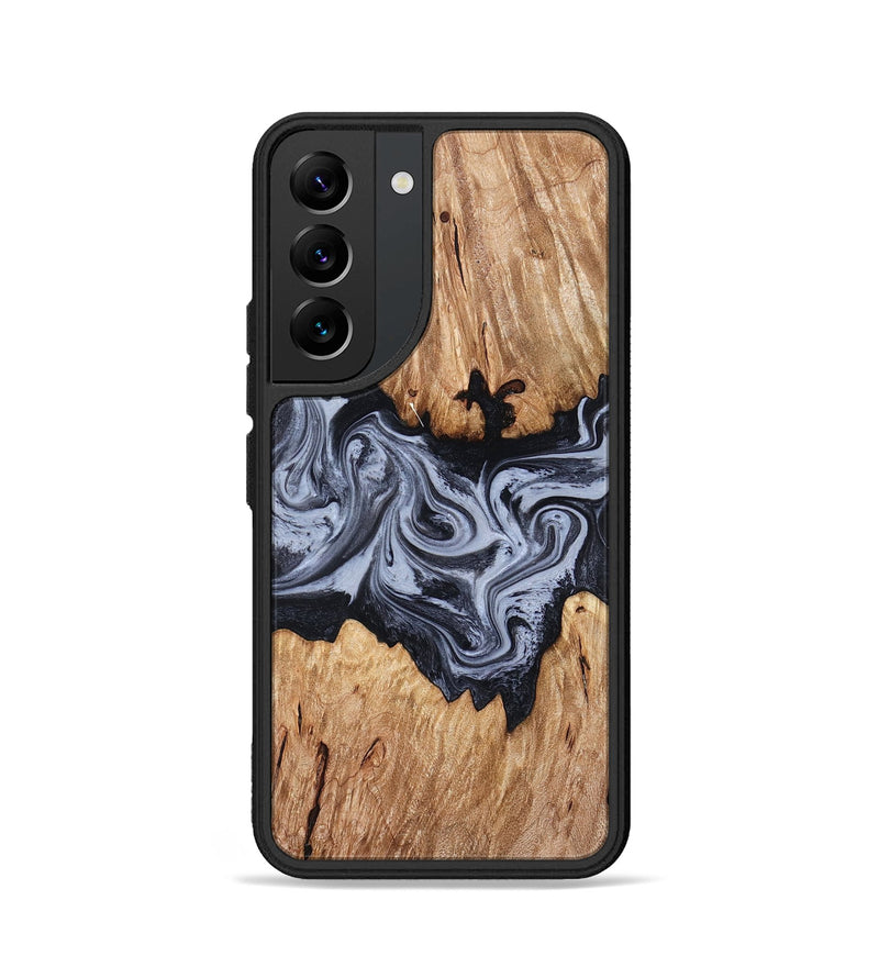 Galaxy S22 Wood Phone Case - Shelly (Black & White, 828306)