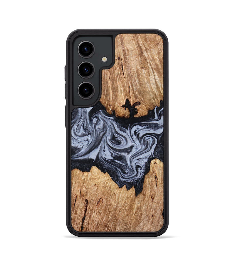 Galaxy S24 Wood Phone Case - Shelly (Black & White, 828306)