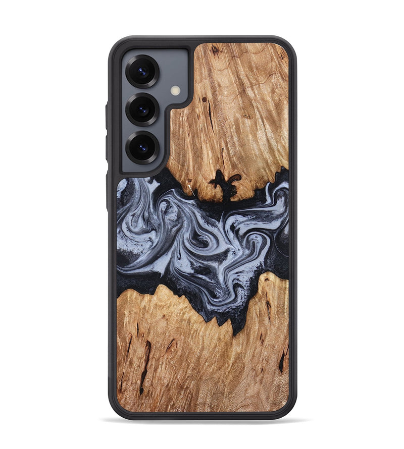 Galaxy S25 Plus Wood Phone Case - Shelly (Black & White, 828306)
