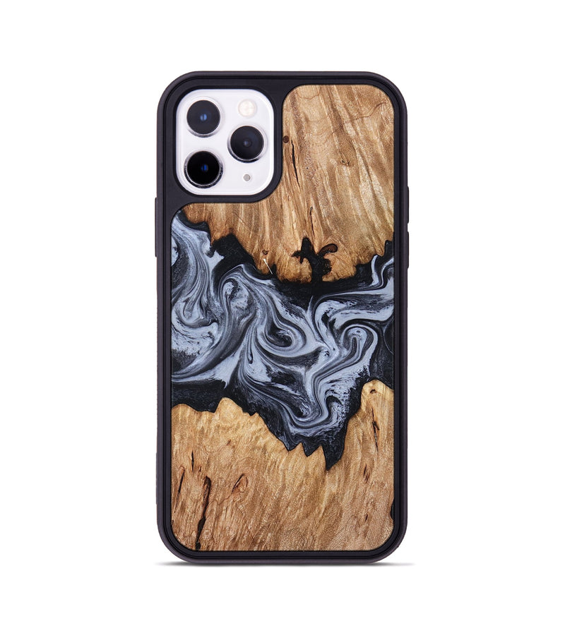 iPhone 11 Pro Wood Phone Case - Shelly (Black & White, 828306)