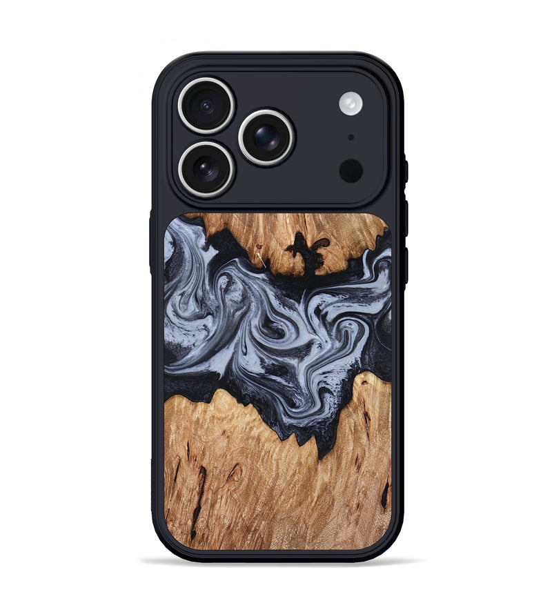 iPhone 17 Pro Wood Phone Case - Shelly (Black & White, 828306)