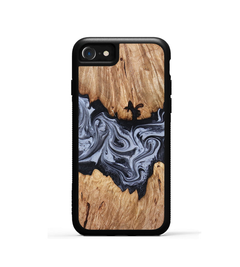 iPhone SE Wood Phone Case - Shelly (Black & White, 828306)