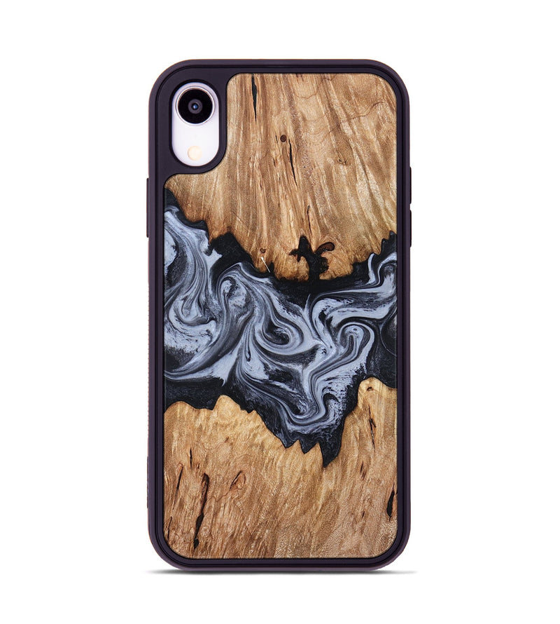 iPhone Xr Wood Phone Case - Shelly (Black & White, 828306)