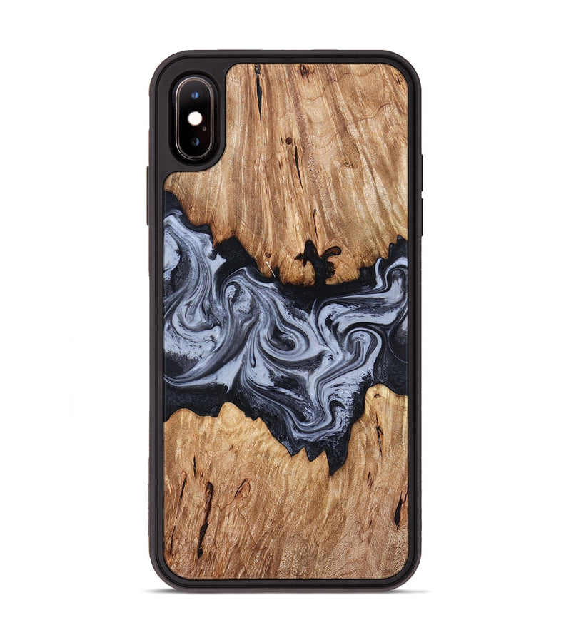 iPhone Xs Max Wood Phone Case - Shelly (Black & White, 828306)