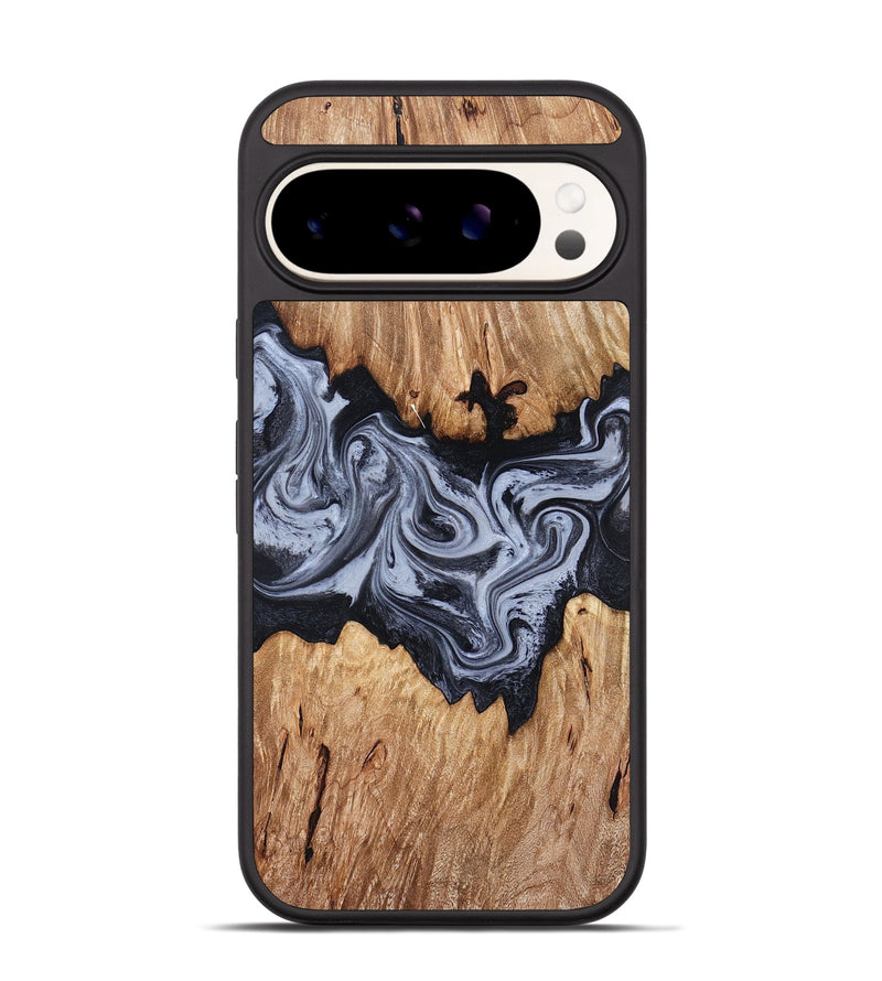 Pixel 9 Pro Wood Phone Case - Shelly (Black & White, 828306)