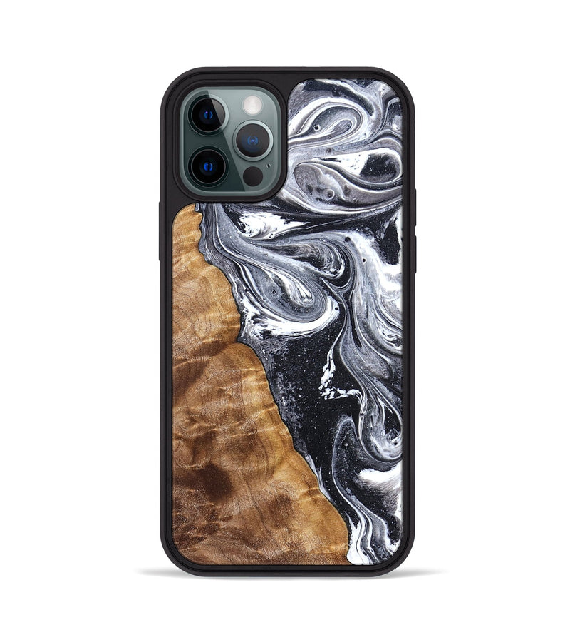 iPhone 12 Pro Wood Phone Case - Mustafa (Black & White, 828307)