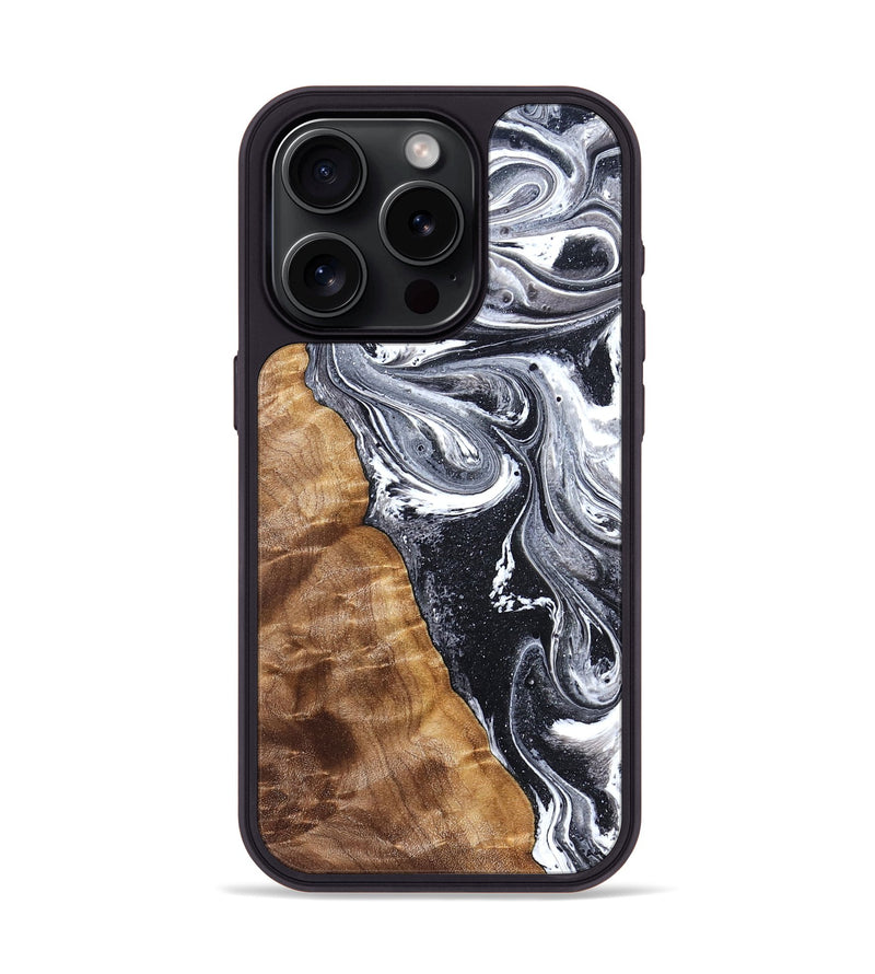 iPhone 15 Pro Wood Phone Case - Mustafa (Black & White, 828307)