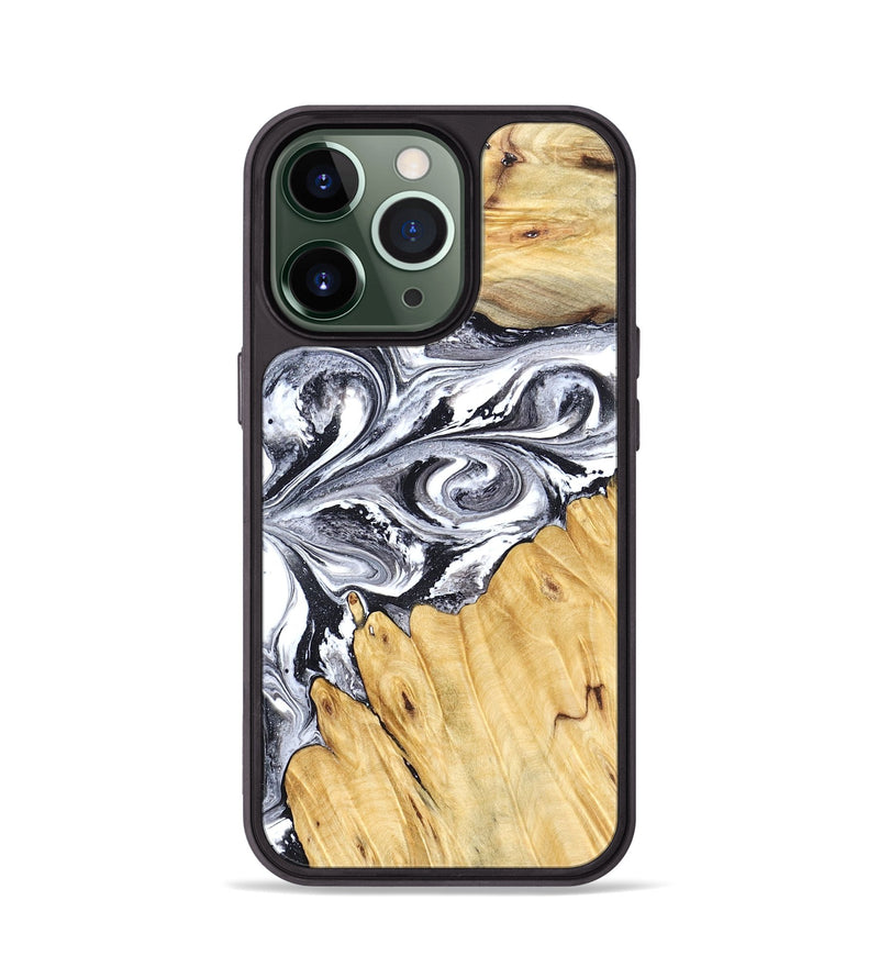 iPhone 13 Pro Wood Phone Case - Starr (Black & White, 828308)