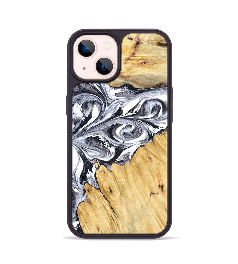 iPhone 14 Wood Phone Case - Starr (Black & White, 828308)