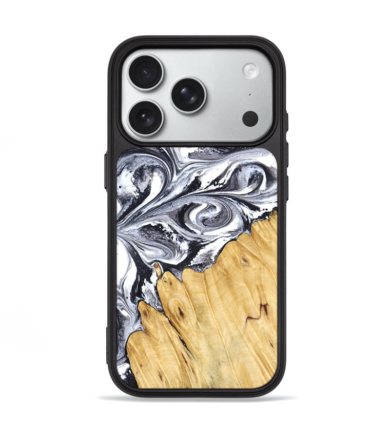 iPhone 18 Pro Wood Phone Case - Starr (Black & White, 828308)