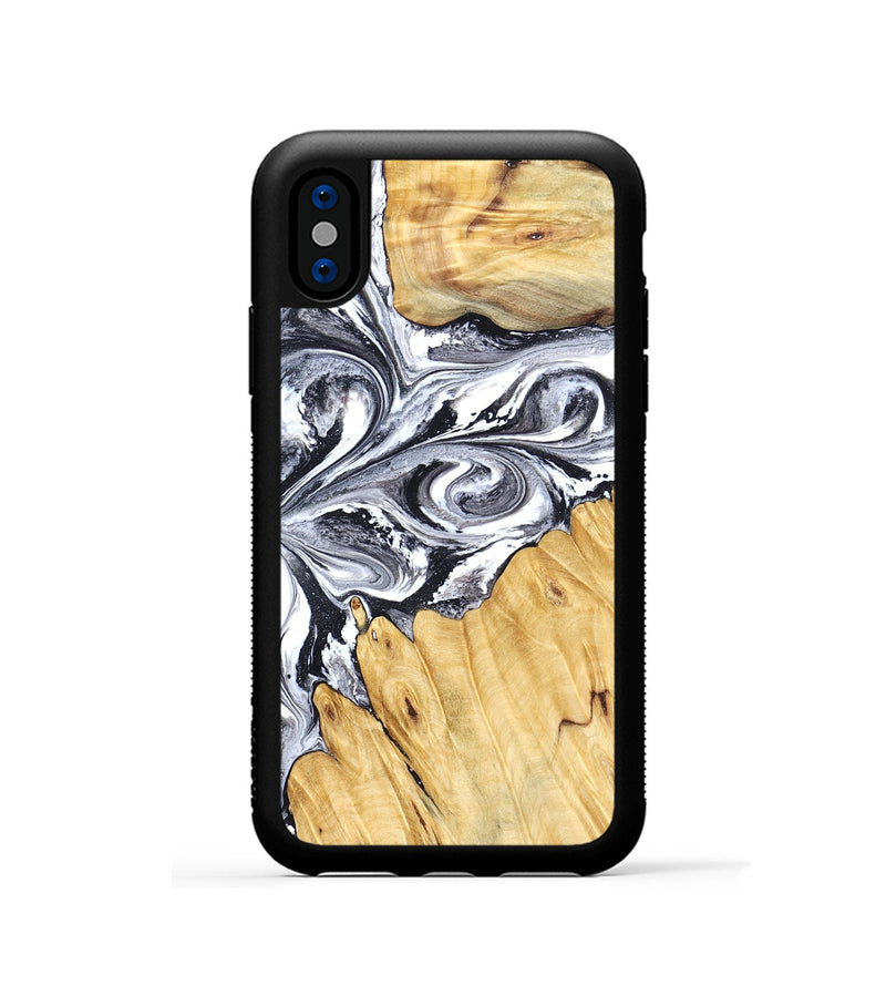 iPhone Xs Wood Phone Case - Starr (Black & White, 828308)