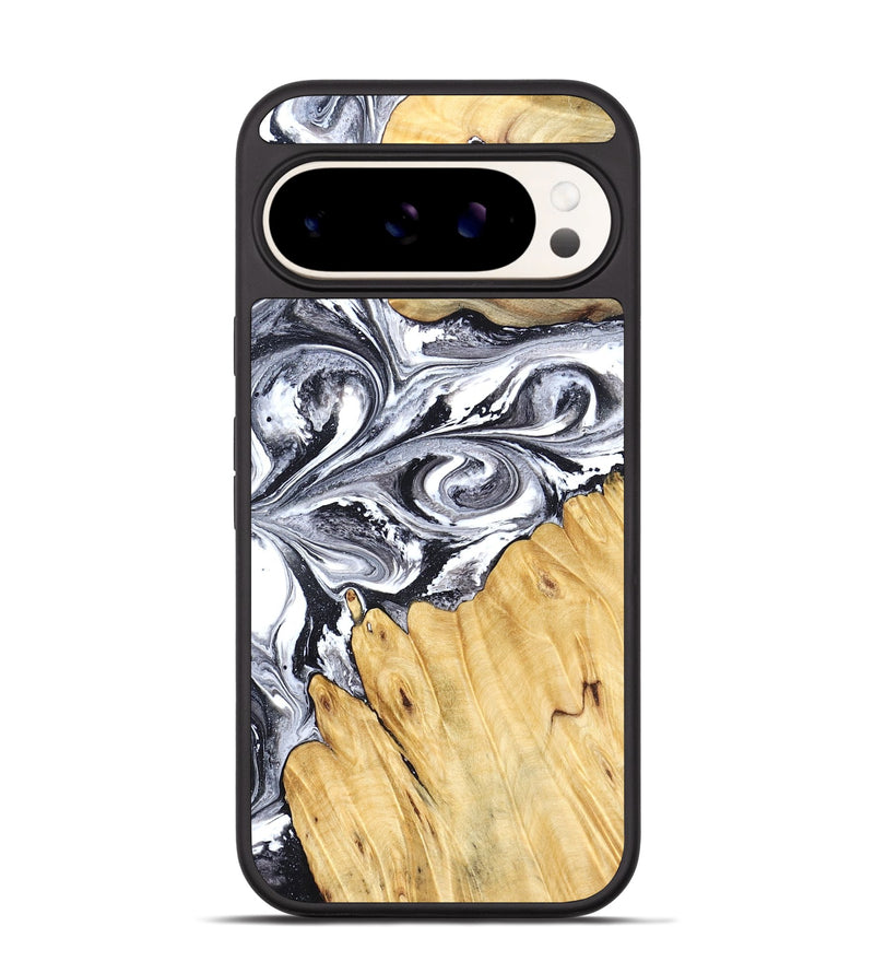 Pixel 9 Pro Wood Phone Case - Starr (Black & White, 828308)