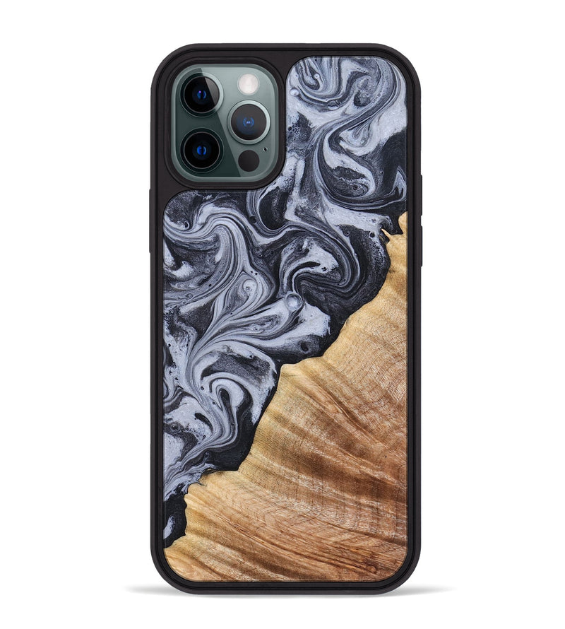 iPhone 12 Pro Max Wood Phone Case - Marvel (Black & White, 828309)
