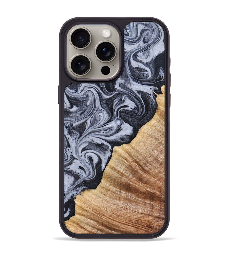 iPhone 15 Pro Max Wood Phone Case - Marvel (Black & White, 828309)
