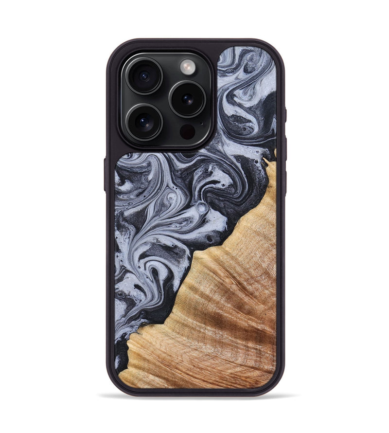 iPhone 15 Pro Wood Phone Case - Marvel (Black & White, 828309)