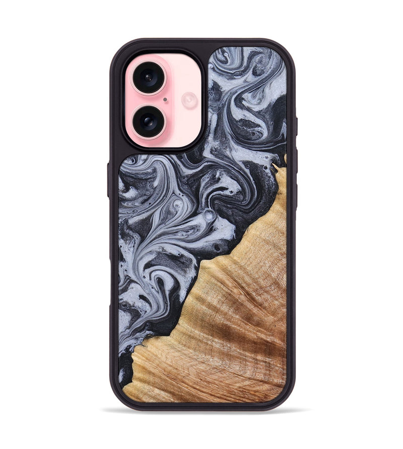 iPhone 16 Wood Phone Case - Marvel (Black & White, 828309)