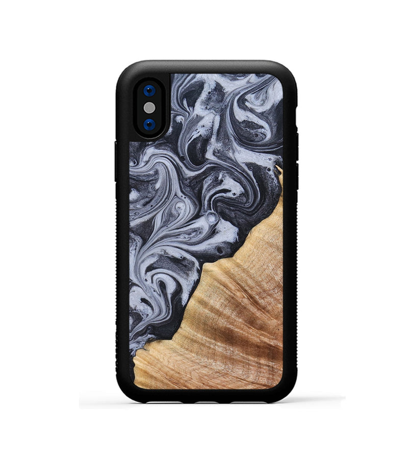 iPhone Xs Wood Phone Case - Marvel (Black & White, 828309)
