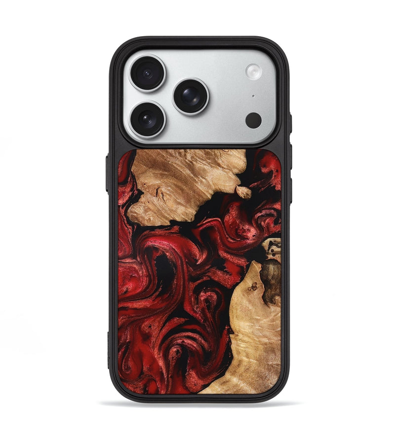 iPhone 18 Pro Wood Phone Case - Hana (Red, 828312)
