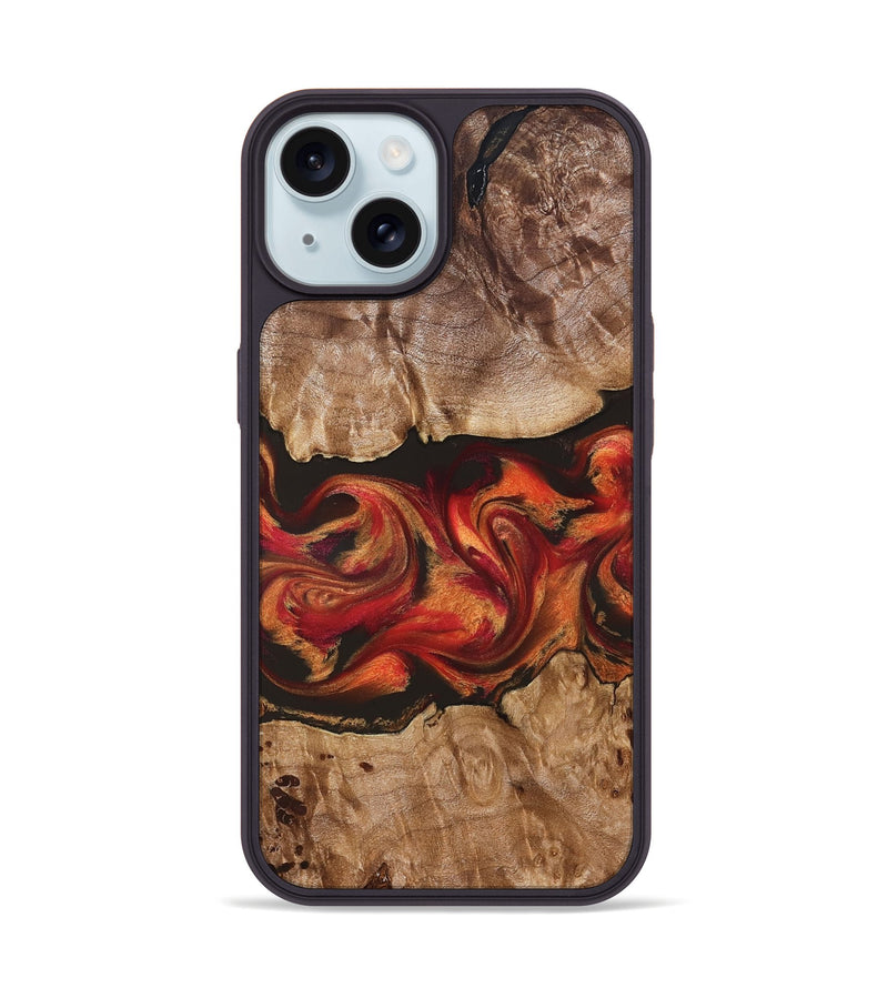 iPhone 15 Wood Phone Case - Ashlynn (Red, 828314)
