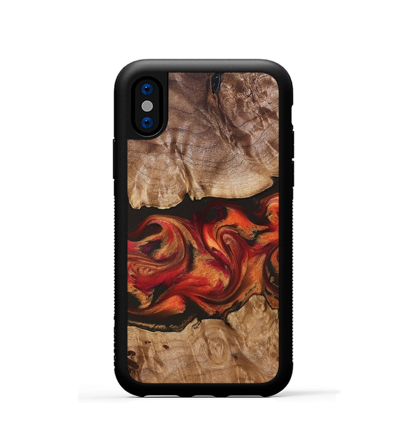 iPhone Xs Wood Phone Case - Ashlynn (Red, 828314)