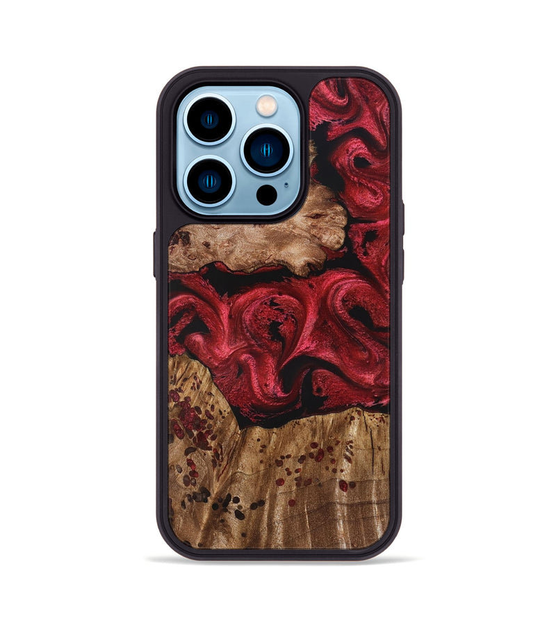 iPhone 14 Pro Wood Phone Case - Leilani (Red, 828320)