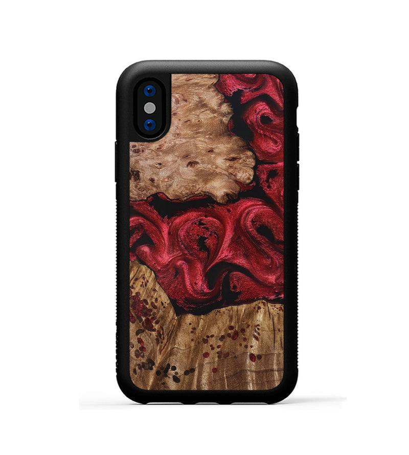 iPhone Xs Wood Phone Case - Leilani (Red, 828320)