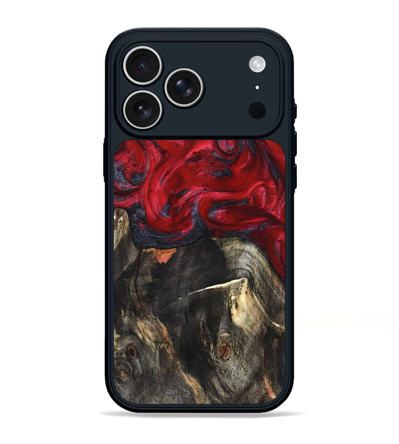 iPhone 17 Pro Max Wood Phone Case - Kwame (Red, 828321)