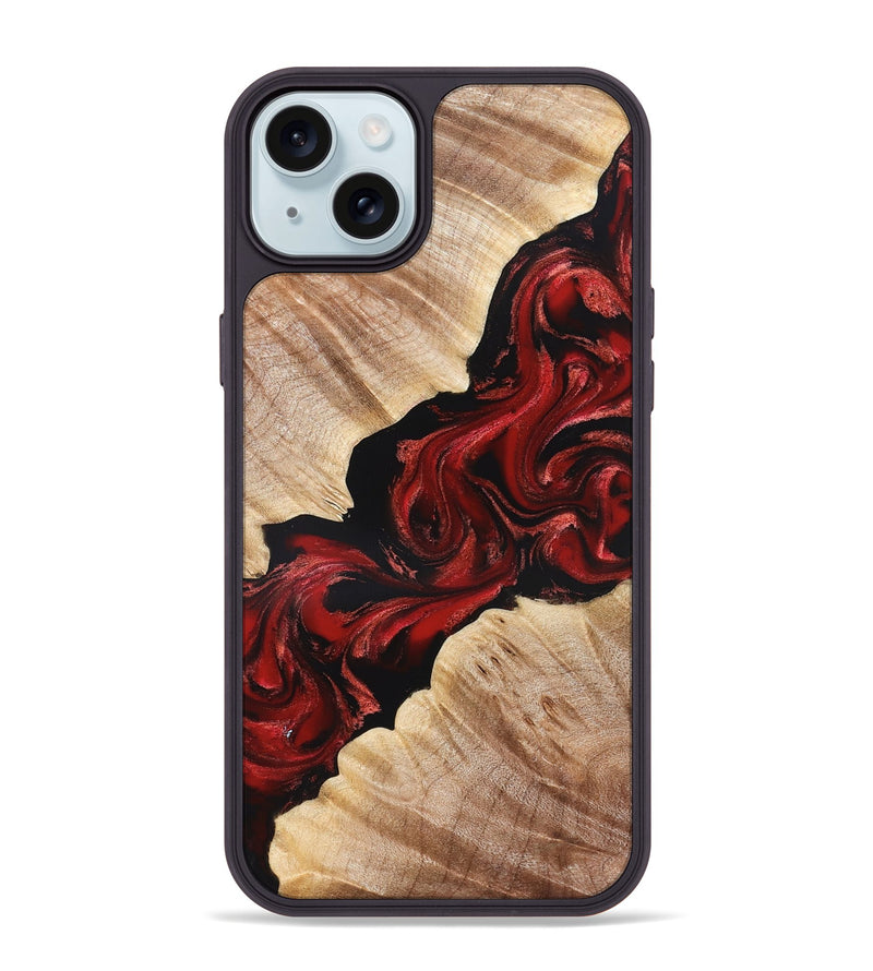 iPhone 15 Plus Wood Phone Case - Mellie (Red, 828322)