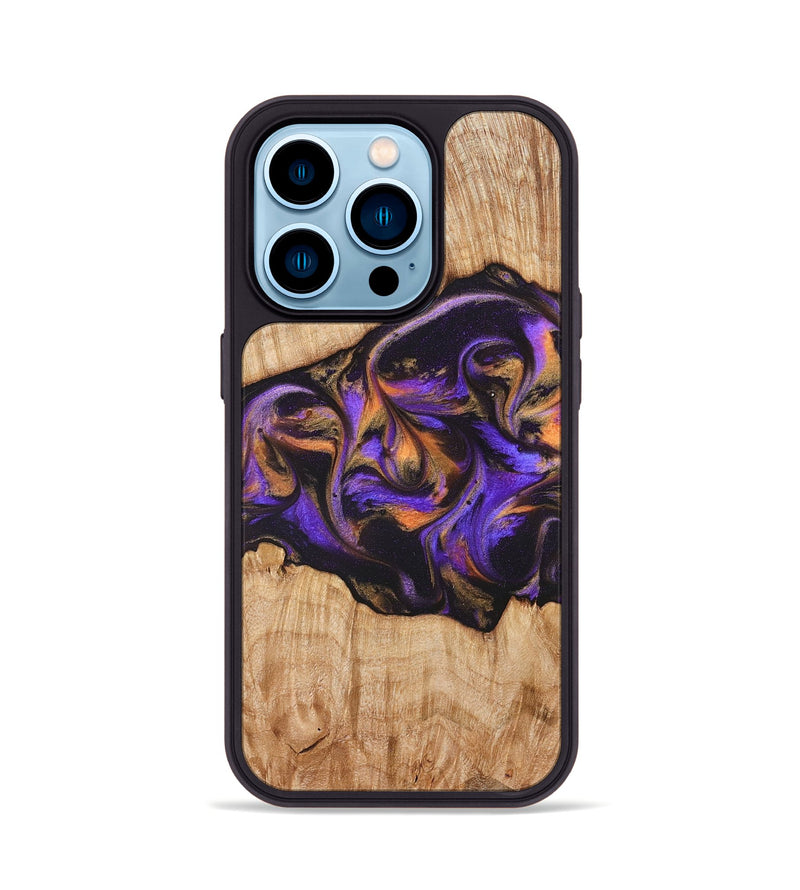 iPhone 14 Pro Wood Phone Case - Valery (Purple, 828323)