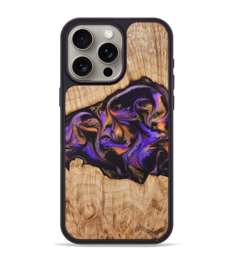 iPhone 15 Pro Max Wood Phone Case - Valery (Purple, 828323)