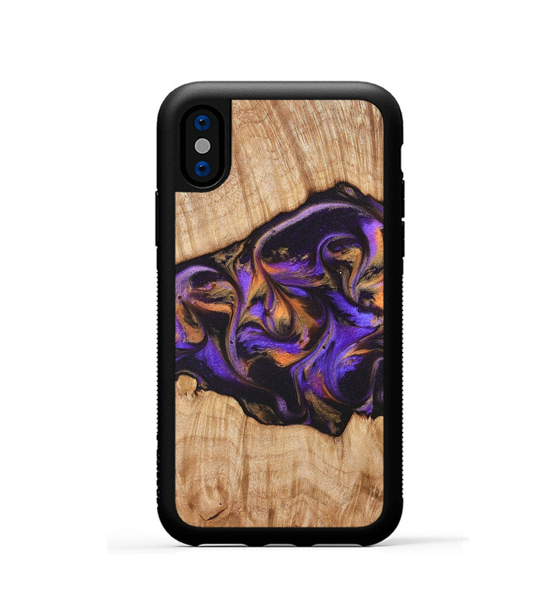 iPhone Xs Wood Phone Case - Valery (Purple, 828323)