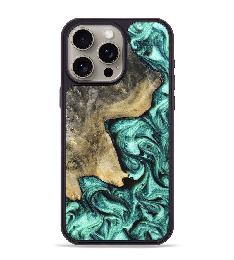 iPhone 15 Pro Max Wood Phone Case - Nikita (Green, 828324)
