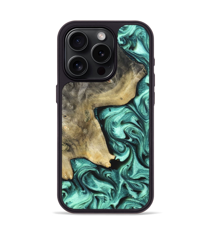 iPhone 15 Pro Wood Phone Case - Nikita (Green, 828324)