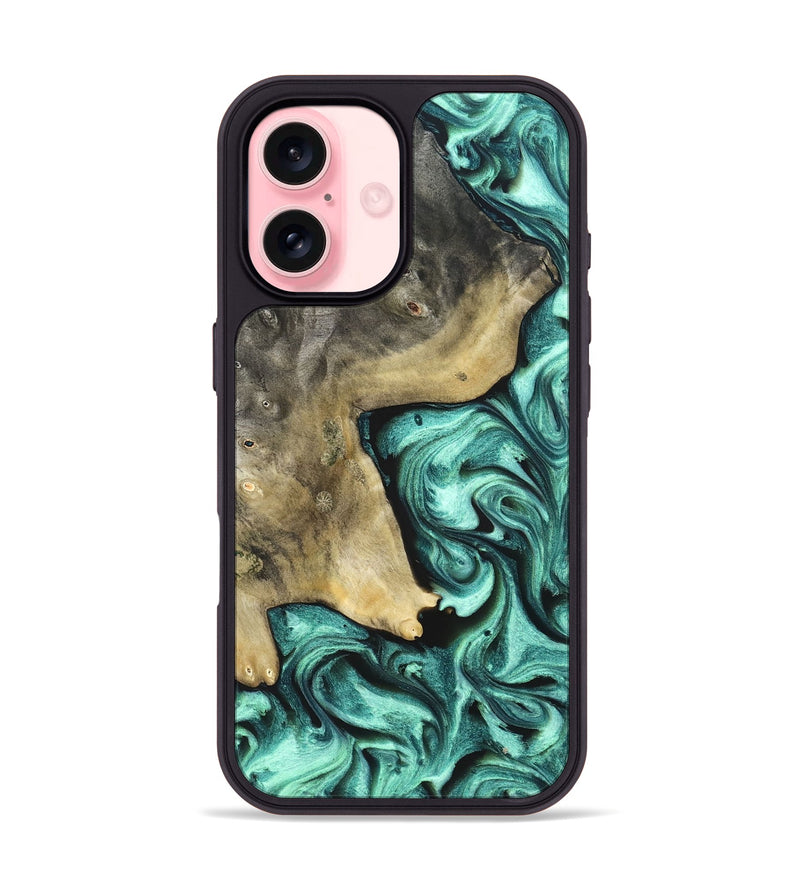 iPhone 16 Wood Phone Case - Nikita (Green, 828324)