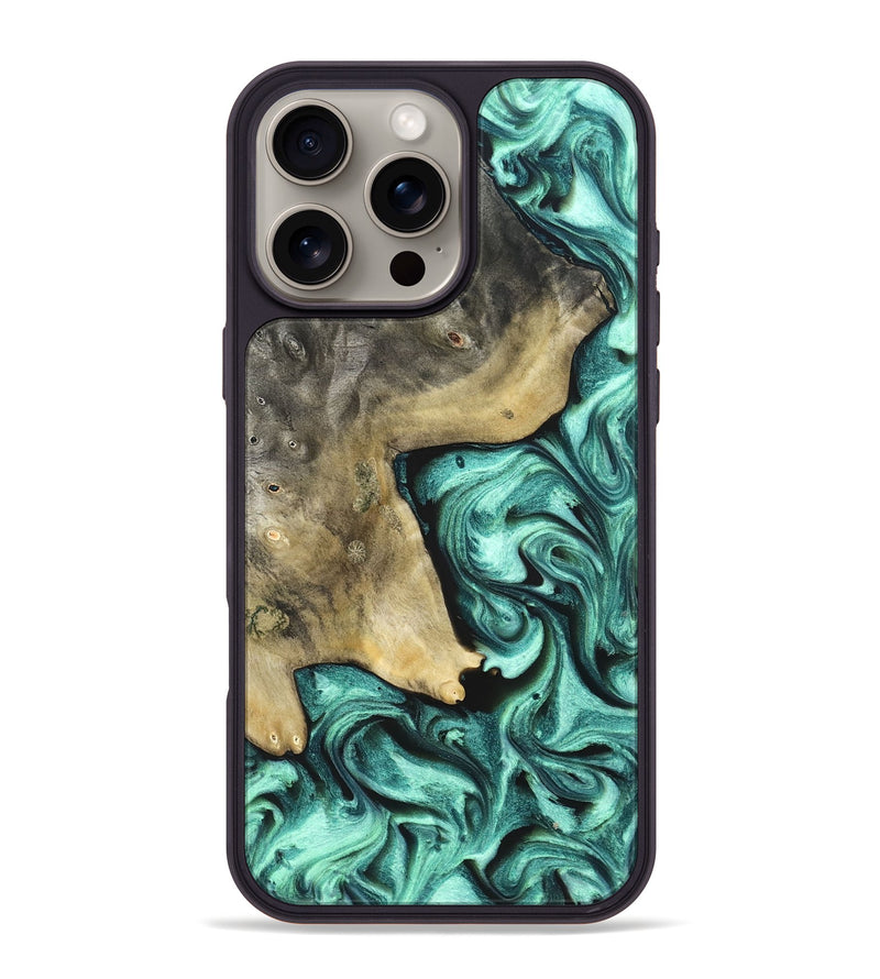 iPhone 16 Pro Max Wood Phone Case - Nikita (Green, 828324)