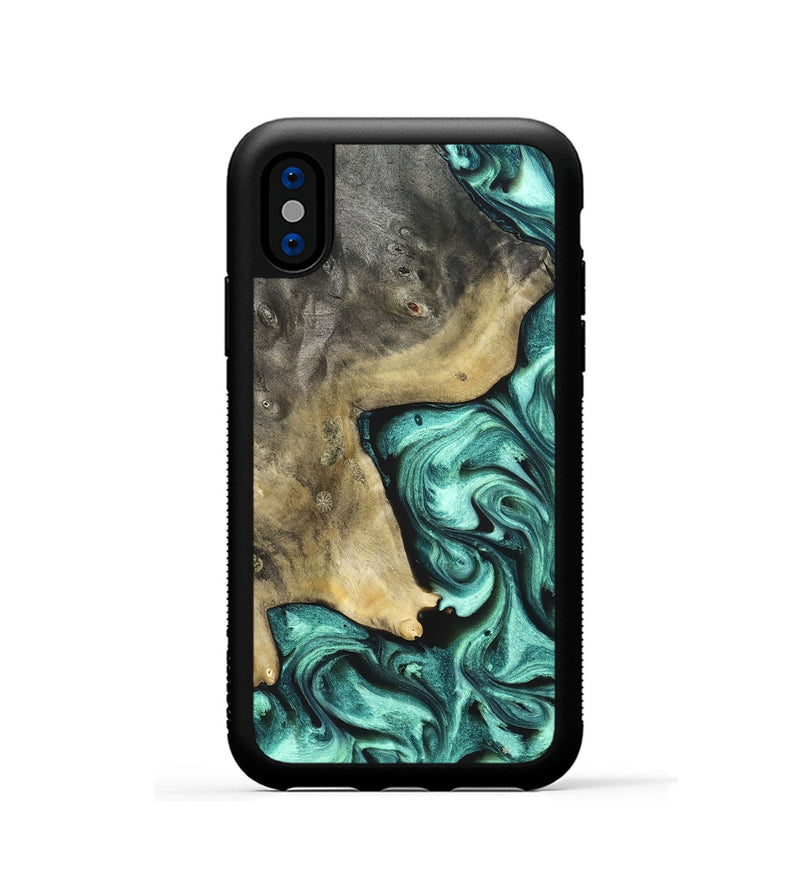 iPhone Xs Wood Phone Case - Nikita (Green, 828324)