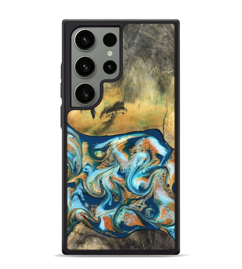 Galaxy S24 Ultra Wood Phone Case - Walton (Teal & Gold, 828333)