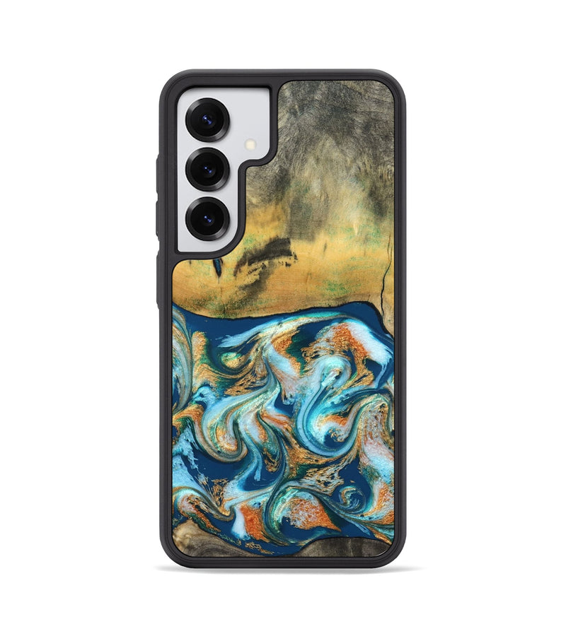 Galaxy S25 Wood Phone Case - Walton (Teal & Gold, 828333)