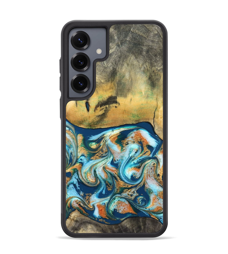 Galaxy S25 Plus Wood Phone Case - Walton (Teal & Gold, 828333)
