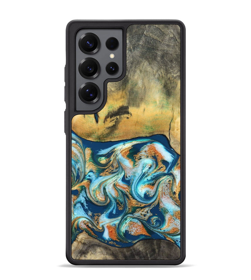 Galaxy S25 Ultra Wood Phone Case - Walton (Teal & Gold, 828333)