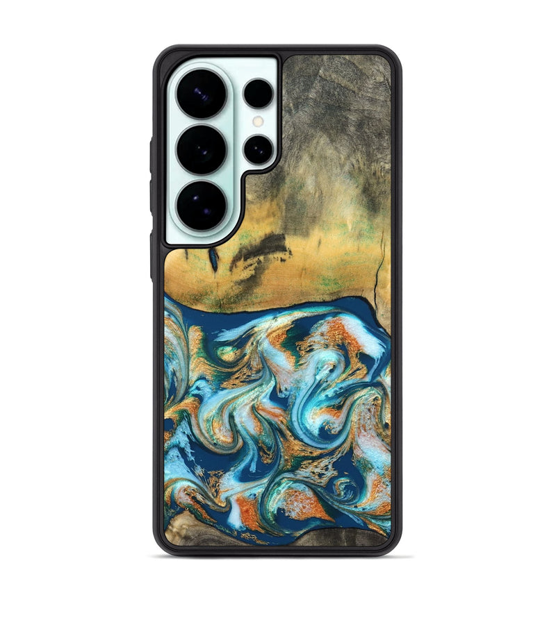 Galaxy S26 Ultra Wood Phone Case - Walton (Teal & Gold, 828333)