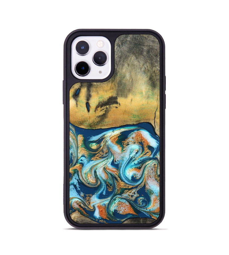 iPhone 11 Pro Wood Phone Case - Walton (Teal & Gold, 828333)